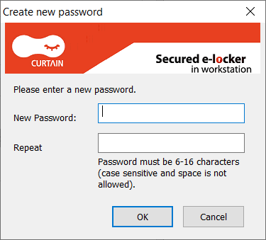 Enter password and click "OK" to confirm.