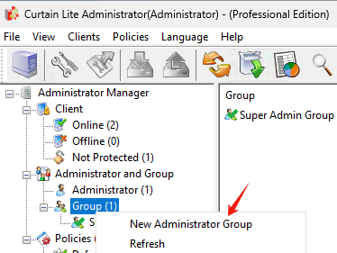 Create New Administrator Group：